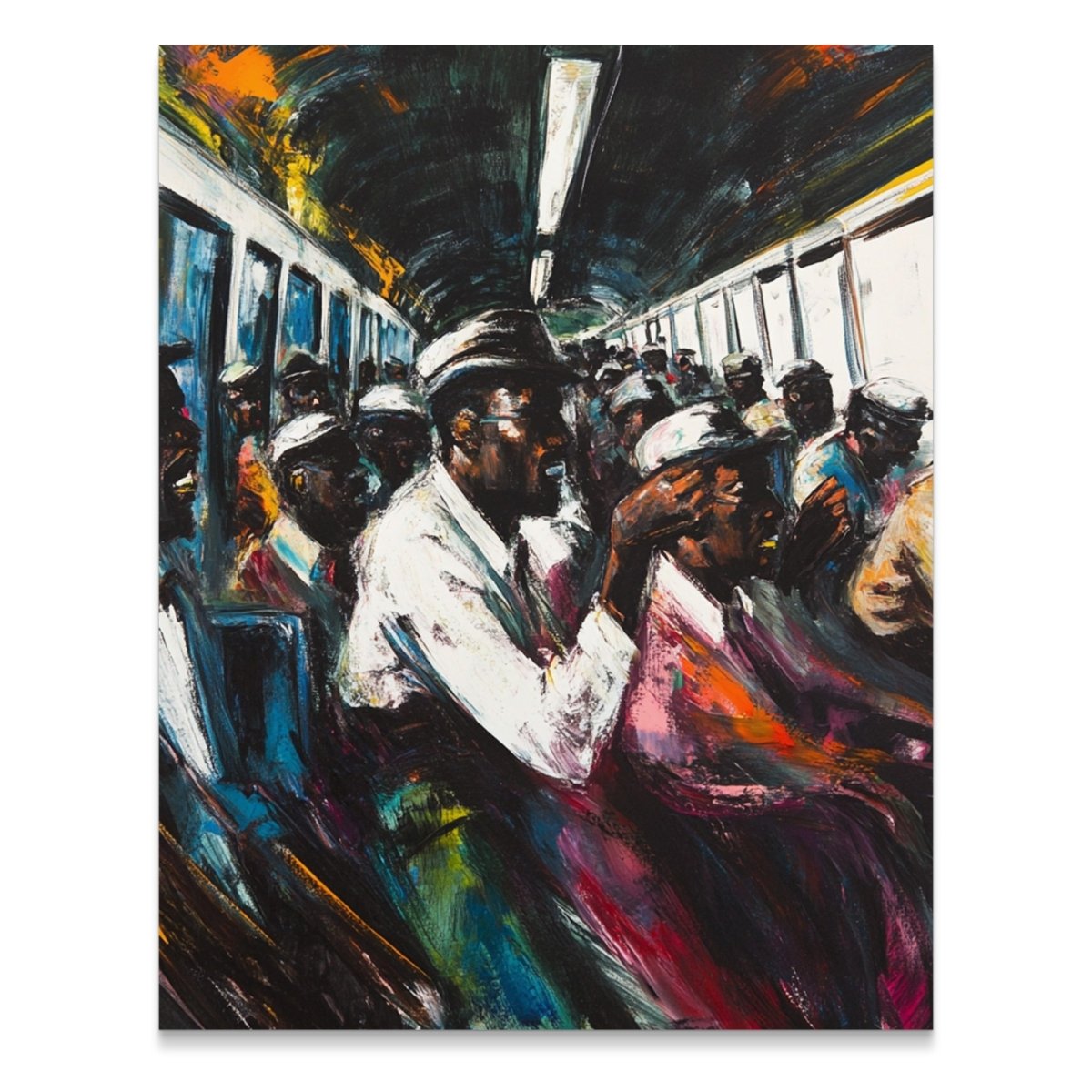 Abstract Subway Ride Artwork Expressionist Commute Poster - Zion Threadz