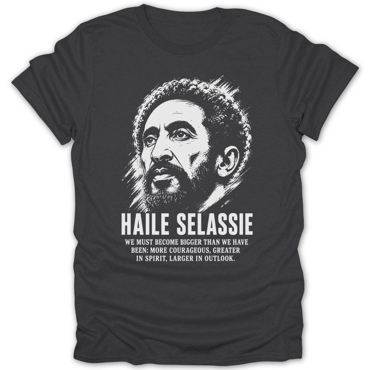 Haile Selassie Portrait Quote 2 Tee - Zion Threadz