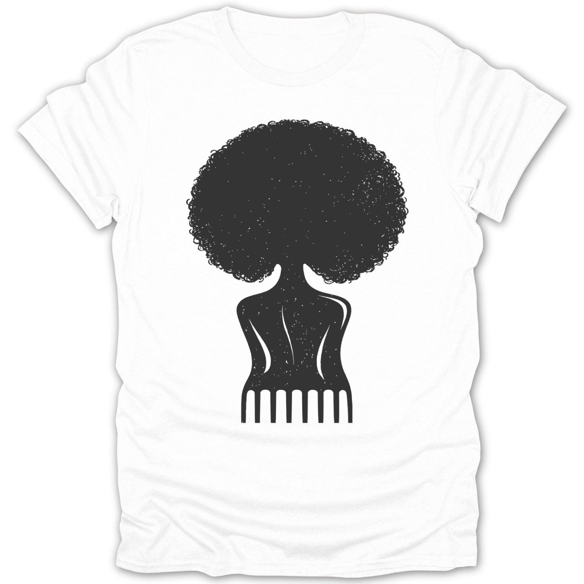Afro Pick Girl Silhouette Tee - Zion Threadz
