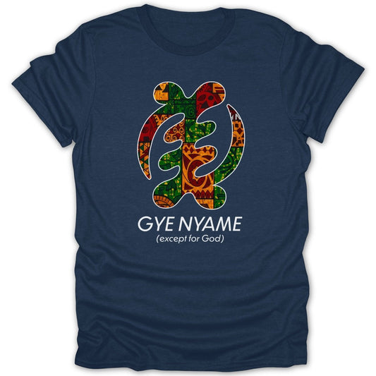 Adinkra Gye Nyame Pattern 1 & Text Tee - Zion Threadz