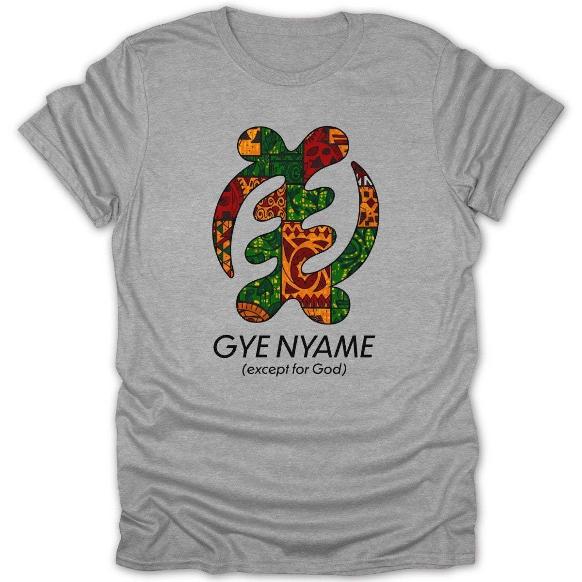Adinkra Gye Nyame Pattern 1 & Text Tee - Zion Threadz