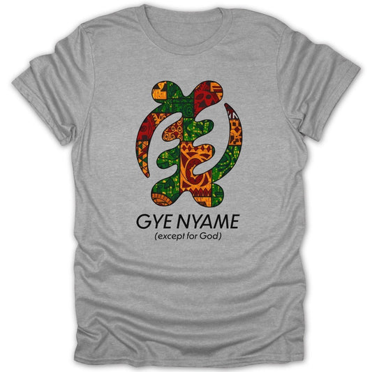 Adinkra Gye Nyame Pattern 1 & Text Tee - Zion Threadz