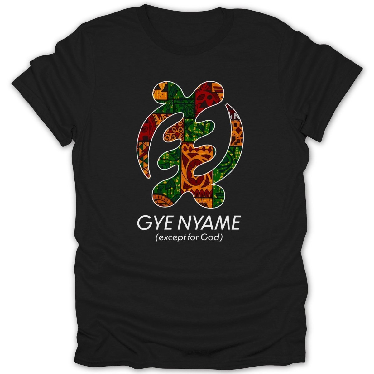 Adinkra Gye Nyame Pattern 1 & Text Tee - Zion Threadz
