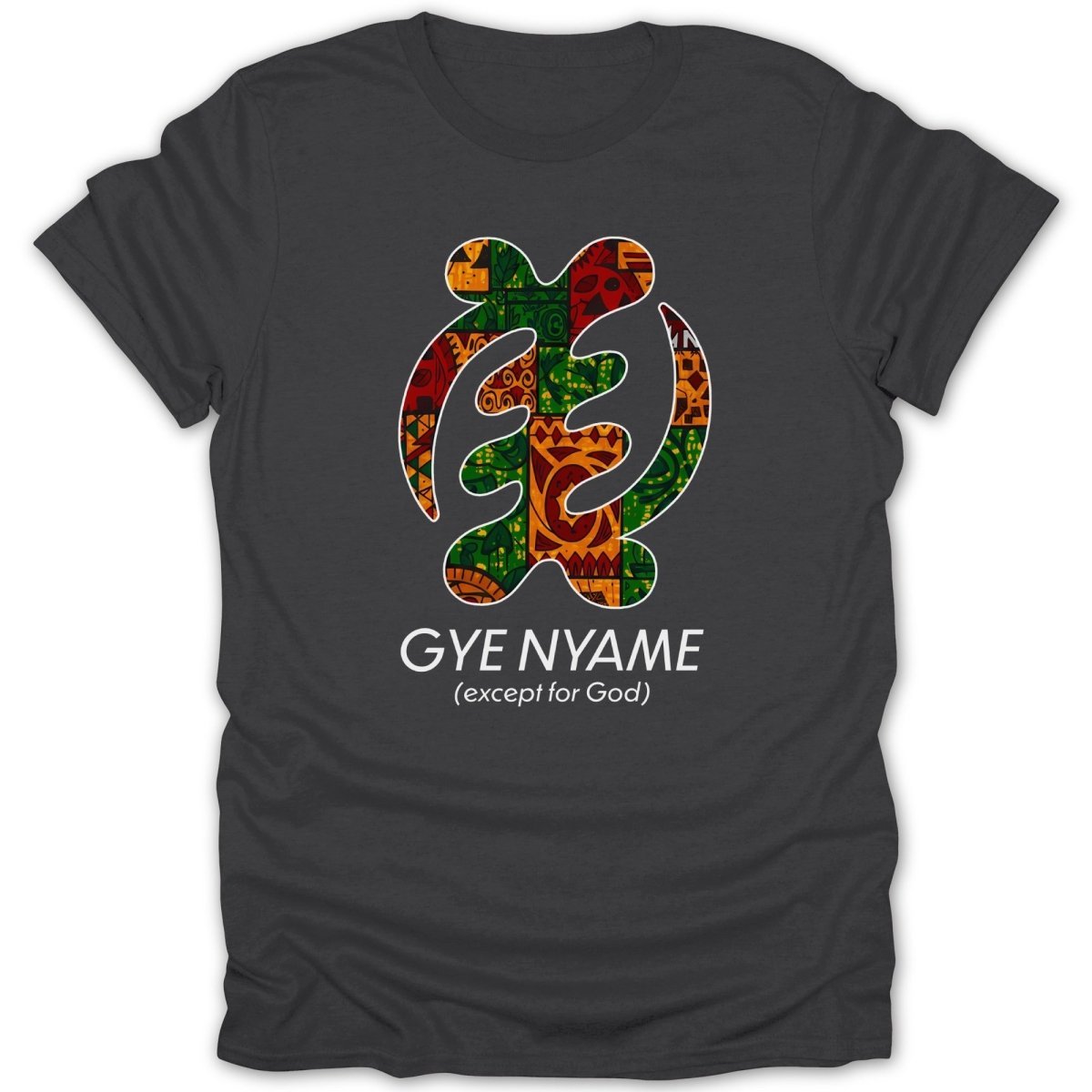 Adinkra Gye Nyame Pattern 1 & Text Tee - Zion Threadz