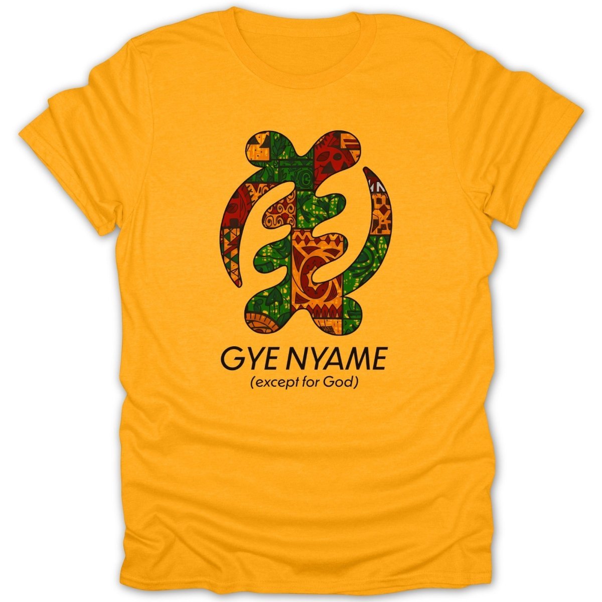 Adinkra Gye Nyame Pattern 1 & Text Tee - Zion Threadz