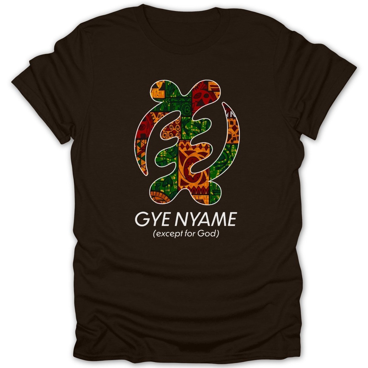 Adinkra Gye Nyame Pattern 1 & Text Tee - Zion Threadz