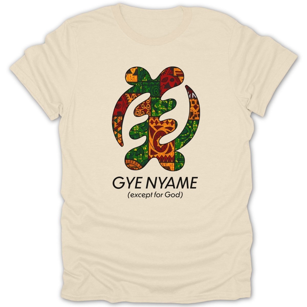 Adinkra Gye Nyame Pattern 1 & Text Tee - Zion Threadz