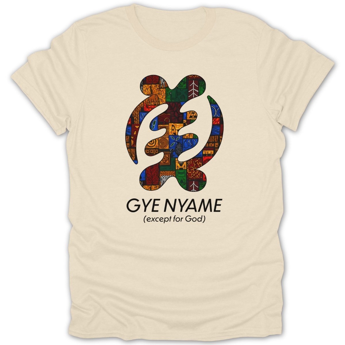 Adinkra Gye Nyame Pattern 2 & Text Tee - Zion Threadz
