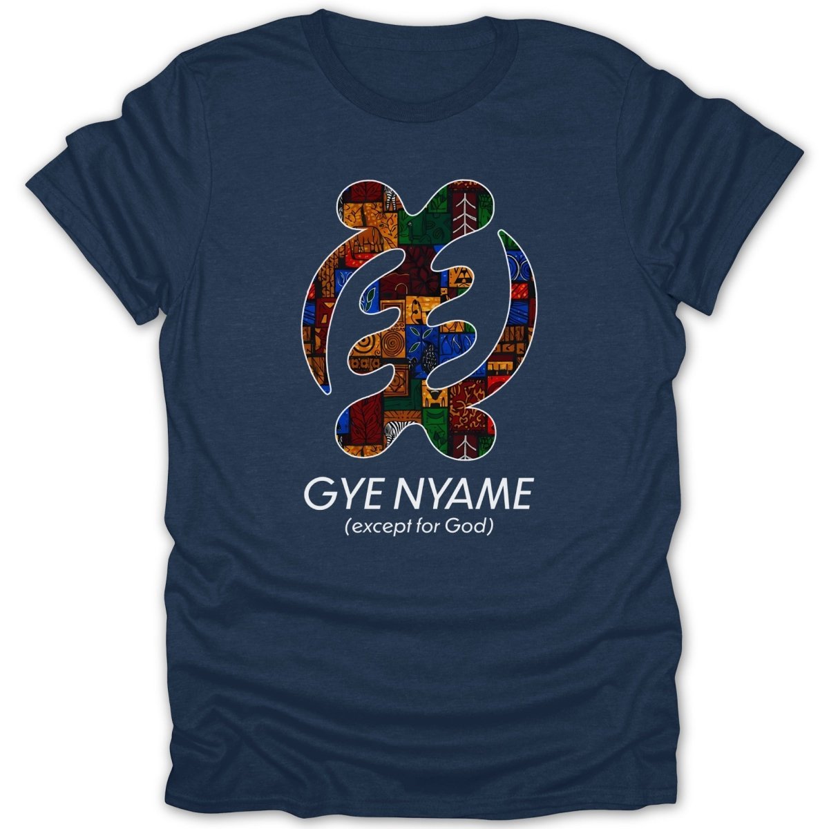 Adinkra Gye Nyame Pattern 2 & Text Tee - Zion Threadz