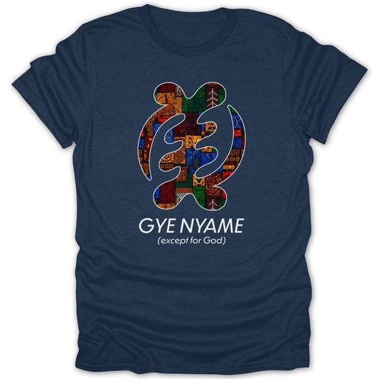 Adinkra Gye Nyame Pattern 2 & Text Tee - Zion Threadz