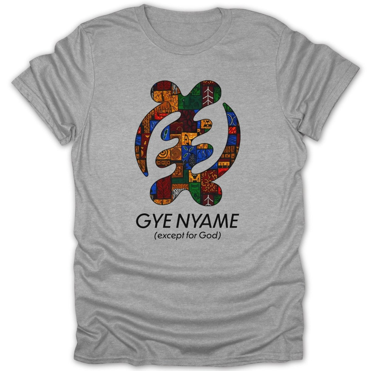 Adinkra Gye Nyame Pattern 2 & Text Tee - Zion Threadz