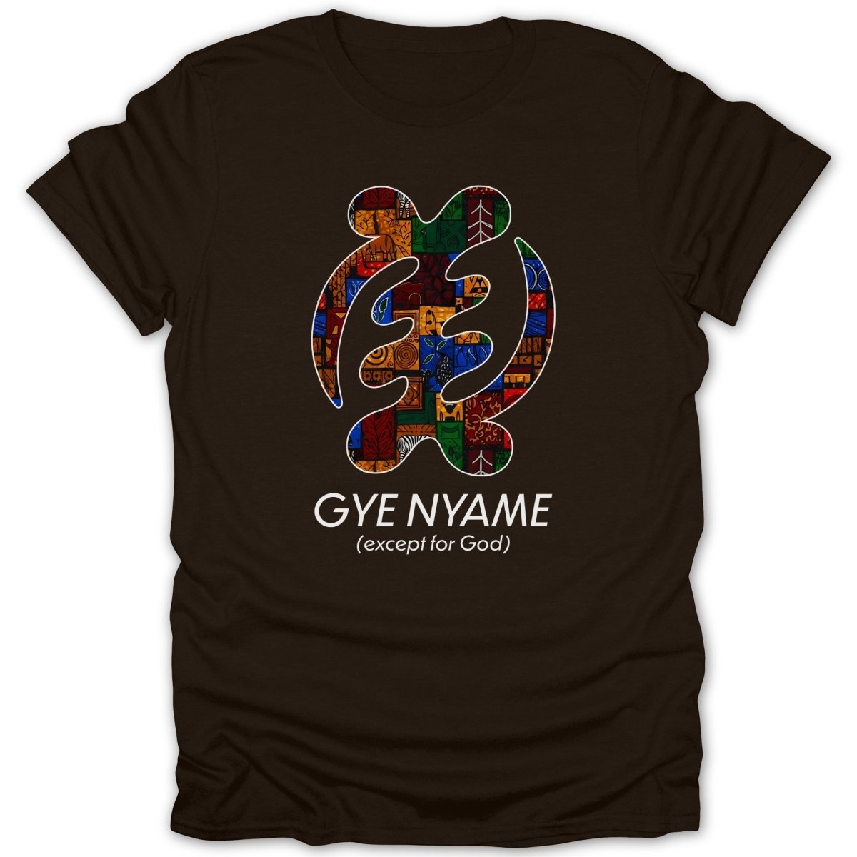 Adinkra Gye Nyame Pattern 2 & Text Tee - Zion Threadz