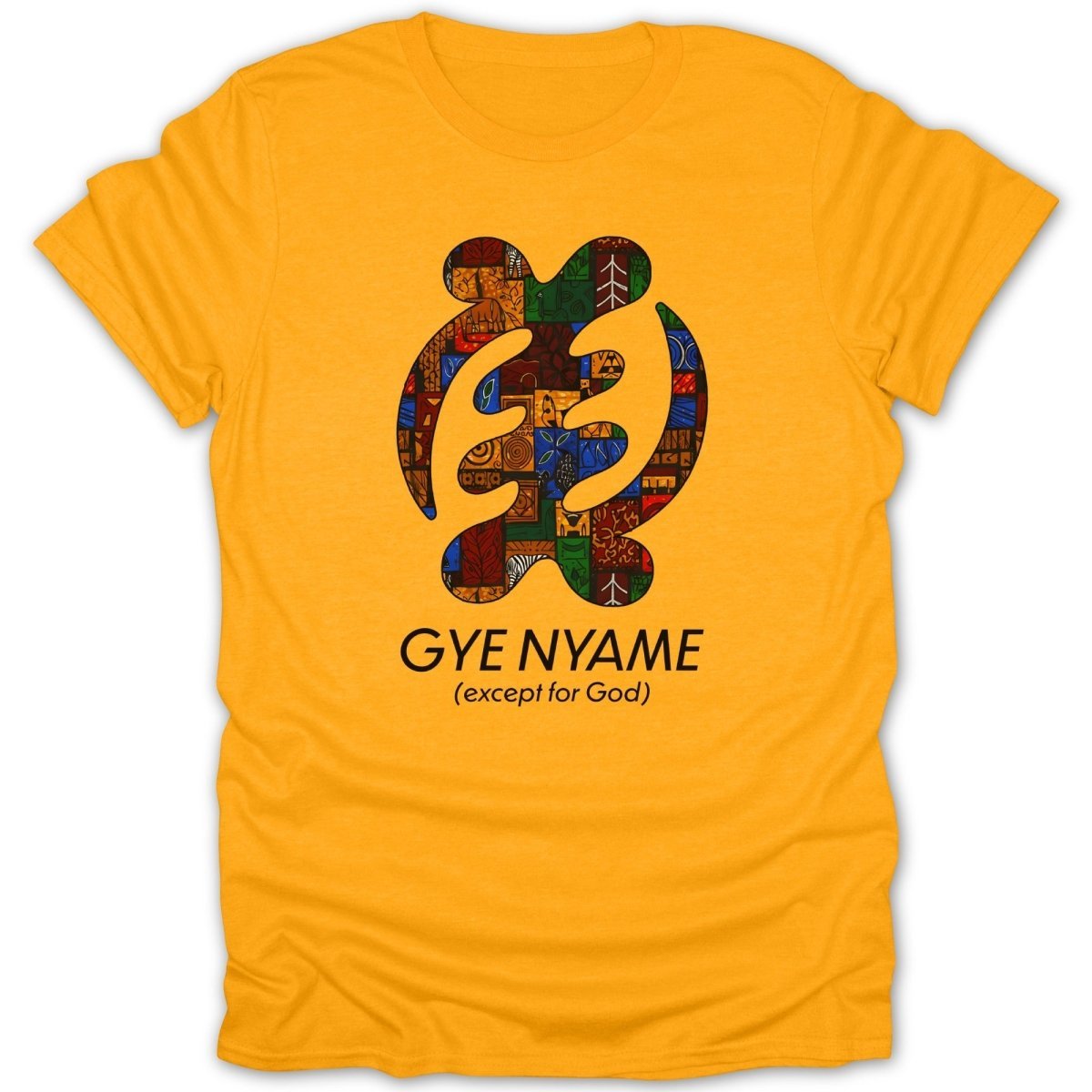 Adinkra Gye Nyame Pattern 2 & Text Tee - Zion Threadz