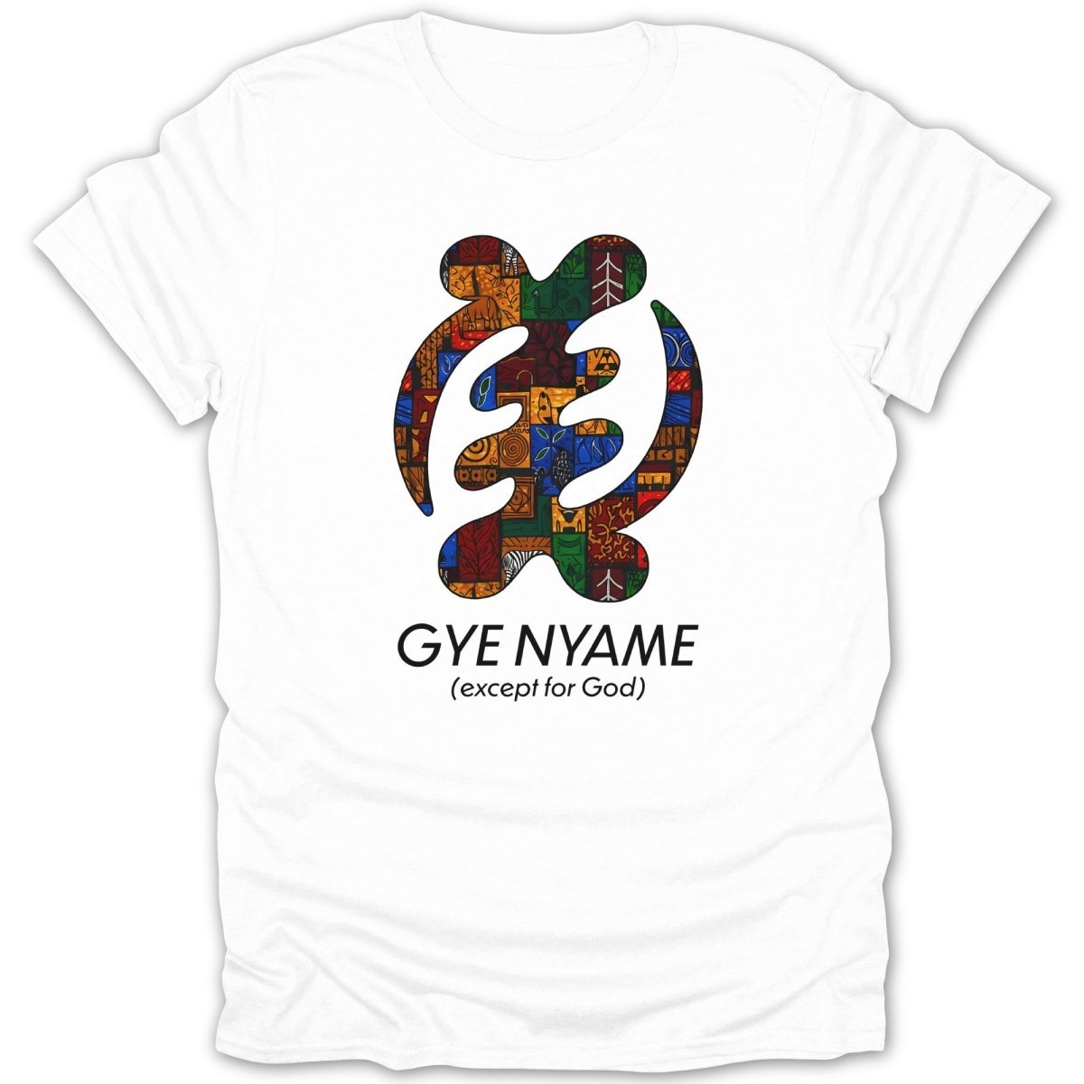 Adinkra Gye Nyame Pattern 2 & Text Tee - Zion Threadz