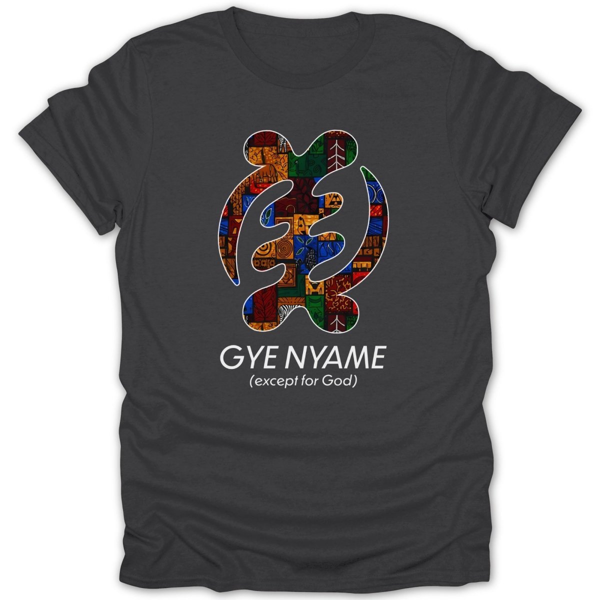 Adinkra Gye Nyame Pattern 2 & Text Tee - Zion Threadz