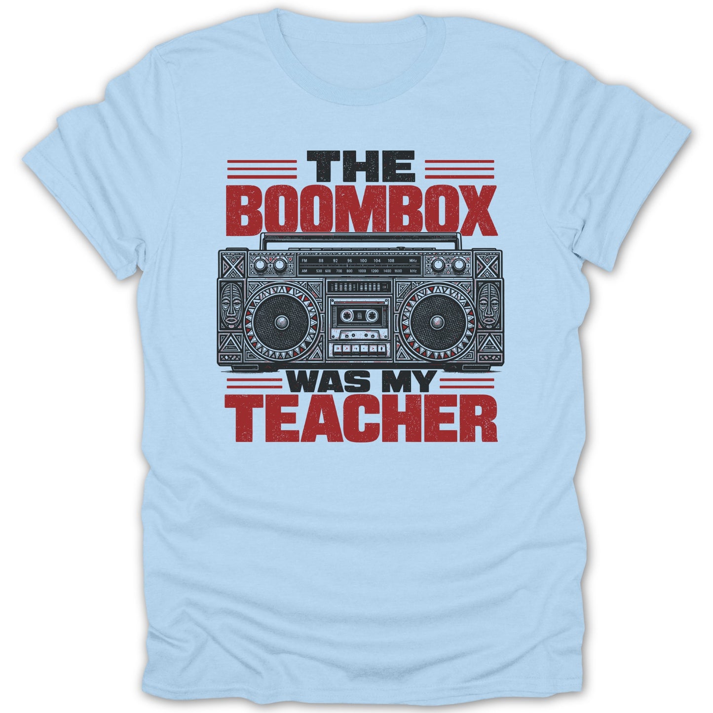 Light blue t-shirt with graphic "The