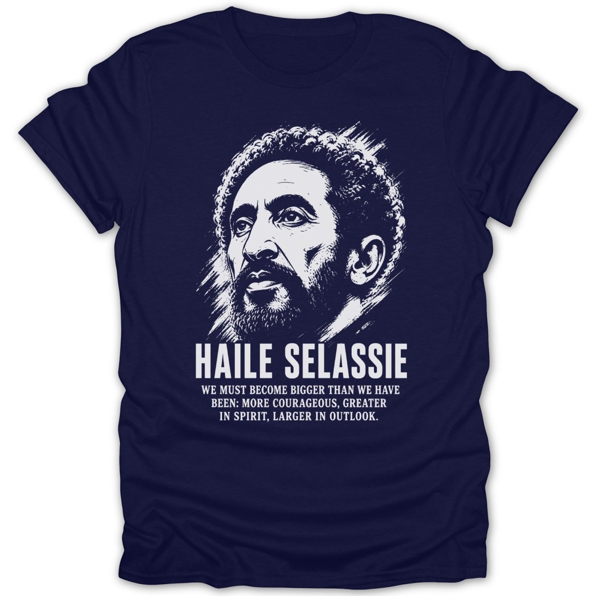 Haile Selassie Portrait Quote 2 Tee - Zion Threadz