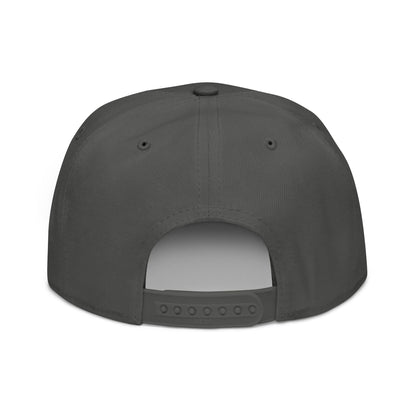 Dark grey snapback hat from the back, showing the adjustable strap.