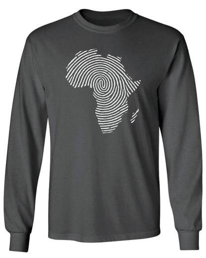 Africa Fingerprint BW Long Sleeve - Zion Threadz