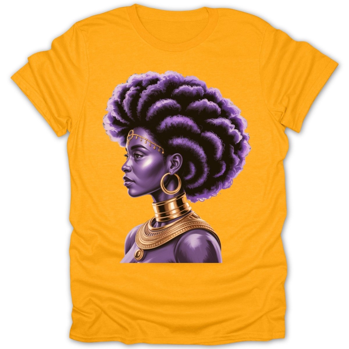 African Queen Purple Afro Tee - Zion Threadz