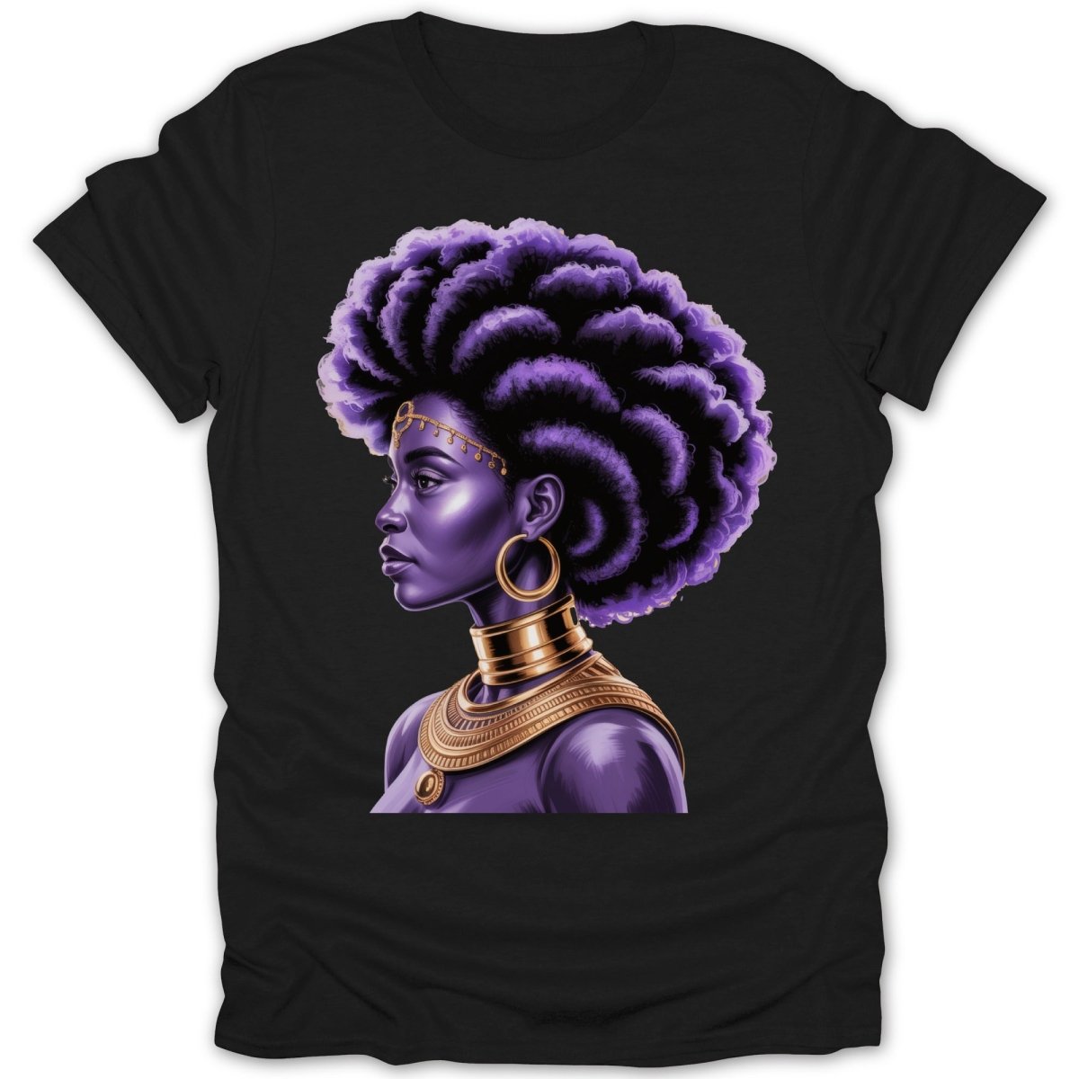 African Queen Purple Afro Tee - Zion Threadz