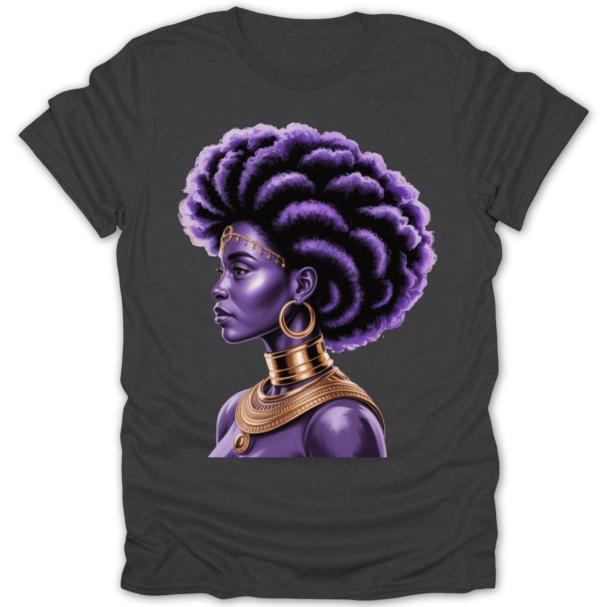 African Queen Purple Afro Tee - Zion Threadz
