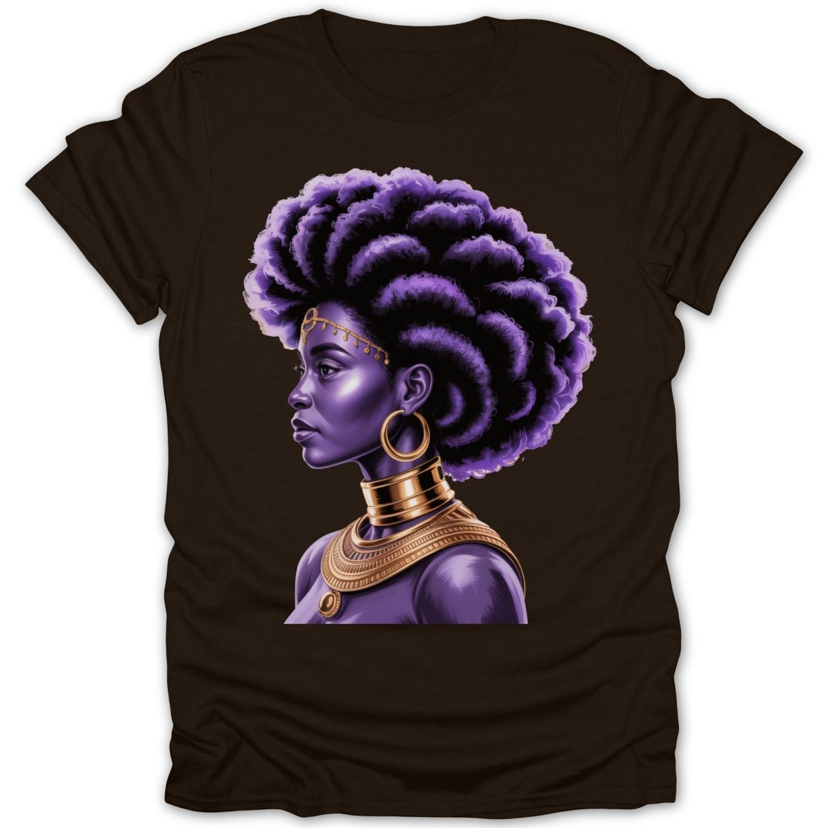 African Queen Purple Afro Tee - Zion Threadz