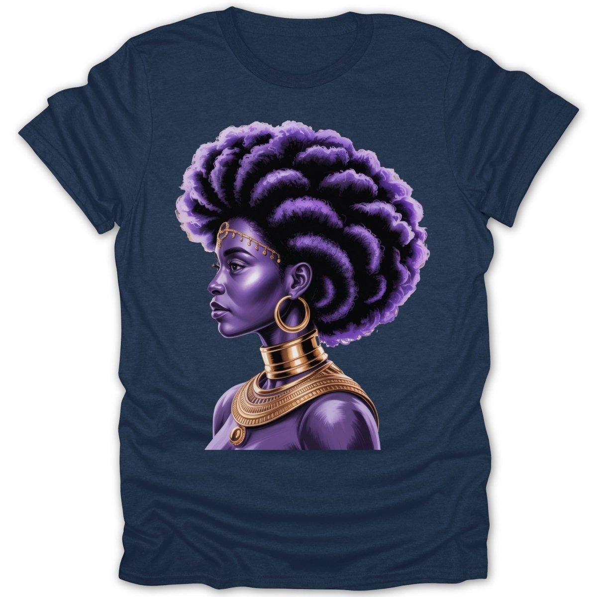 African Queen Purple Afro Tee - Zion Threadz