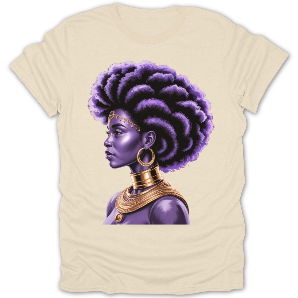 African Queen Purple Afro Tee - Zion Threadz