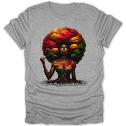 Afro Tree Woman Tee - Zion Threadz