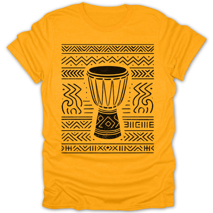 Vibrant Tribal Drum Graphic Printed Yellow T-Shirt product