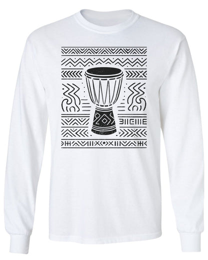 Tribal Drum Pattern Long Sleeve Tee - Zion Threadz