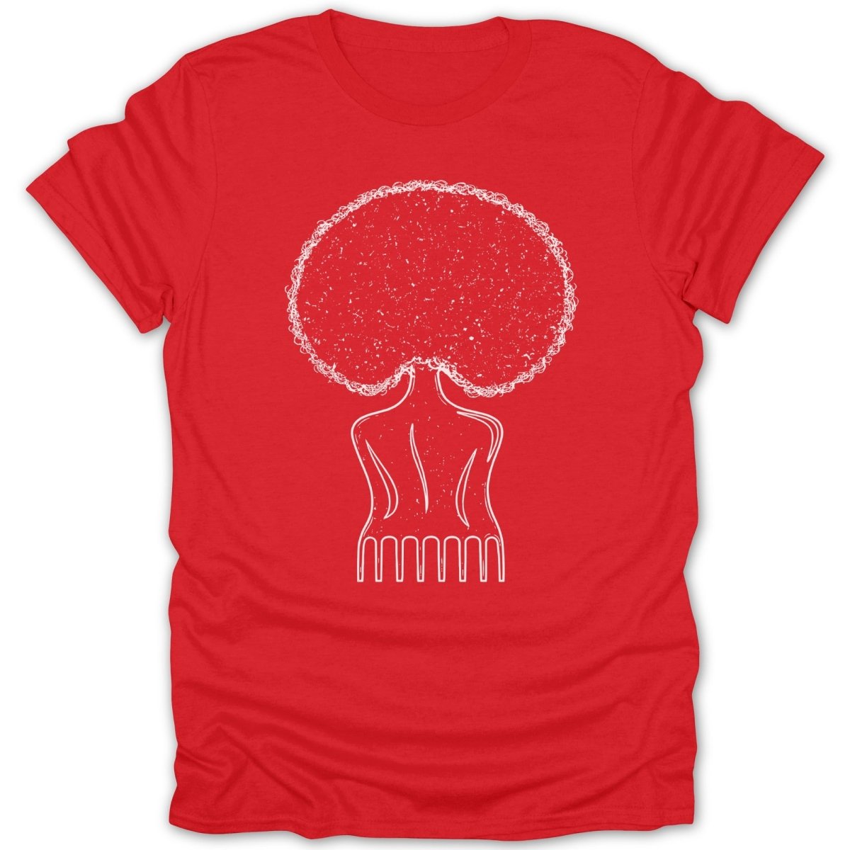 Afro Pick Girl Outline Tee - Zion Threadz