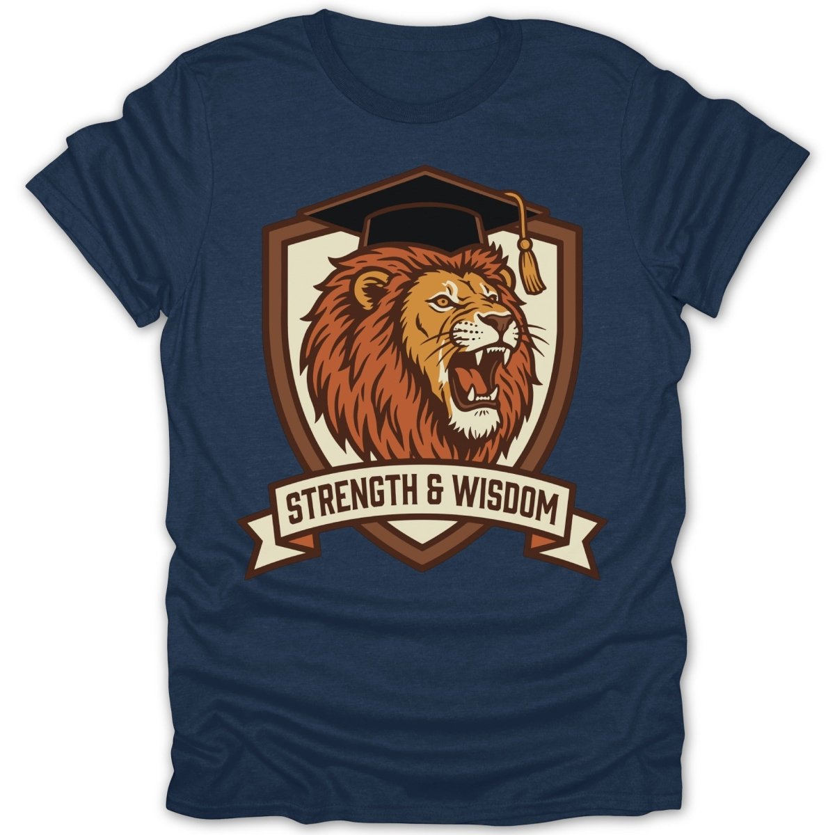 Strength Wisdom Lion Graduation Tee - Zion Threadz