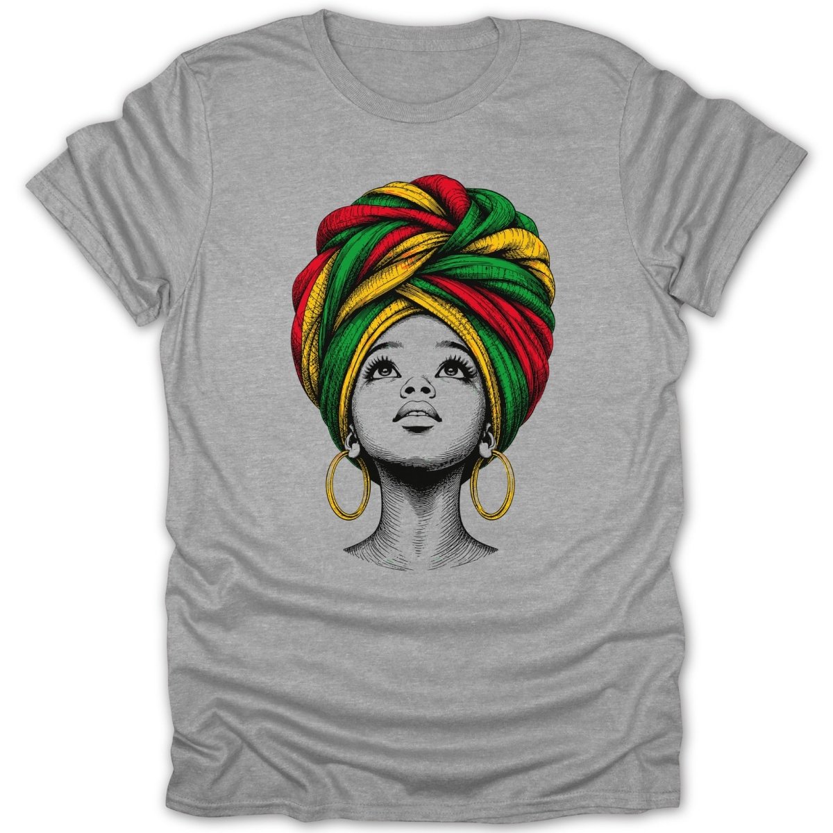 Juneteenth Afro Girl Headwrap Tee - Zion Threadz