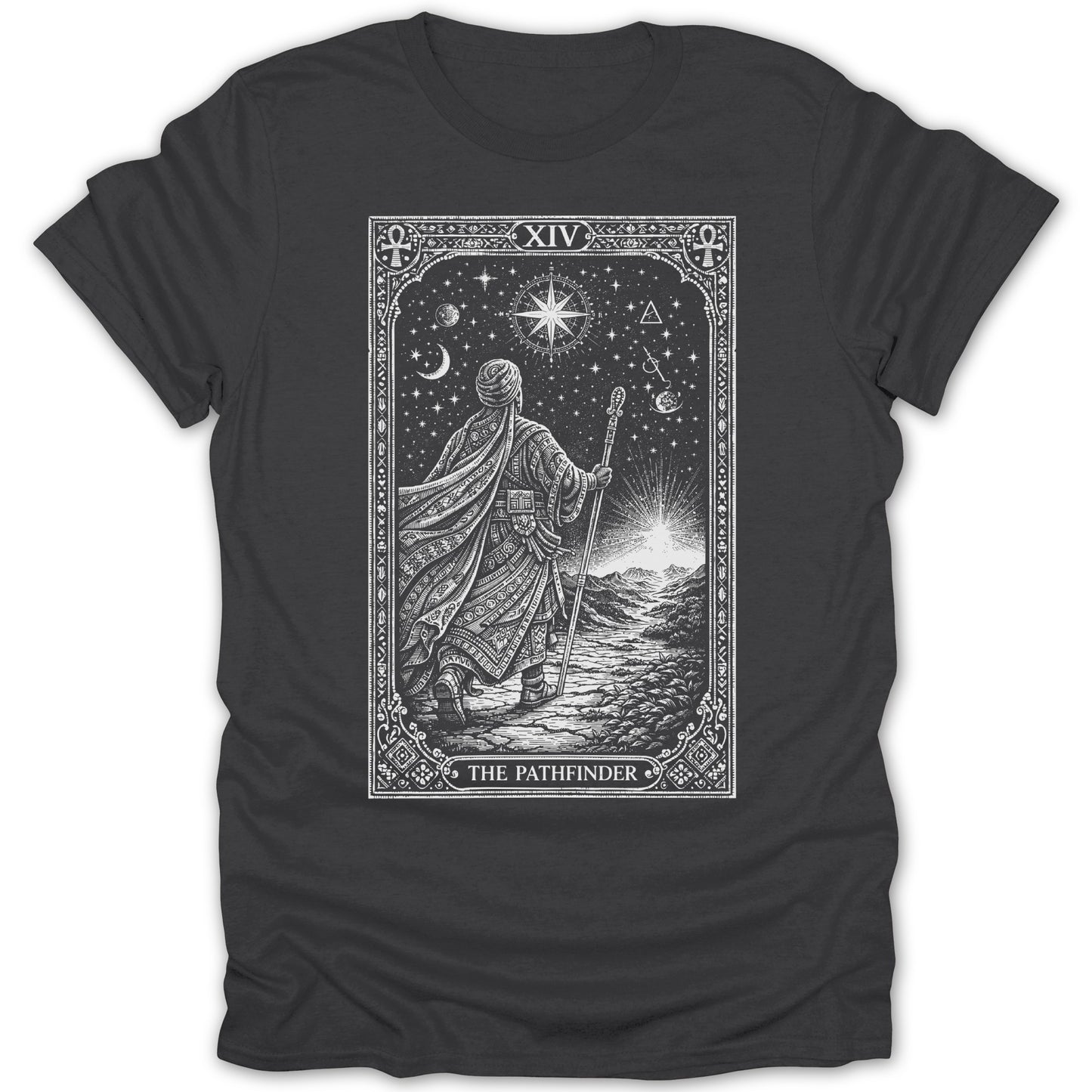 XIV Tarot Pathfinder Celestial Journey Black T-shirt product type