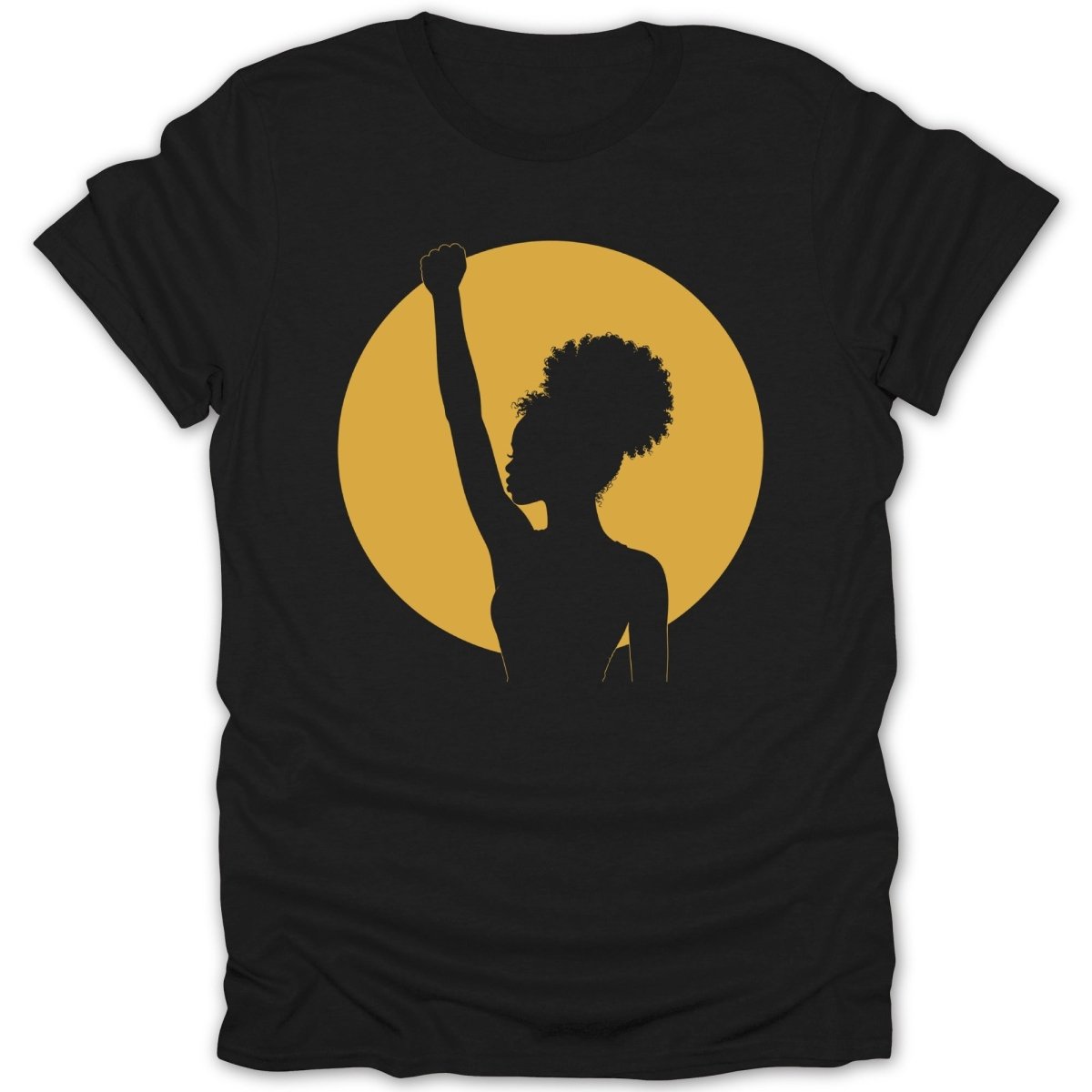 Black Woman Raised Fist Silhouette Tee - Zion Threadz