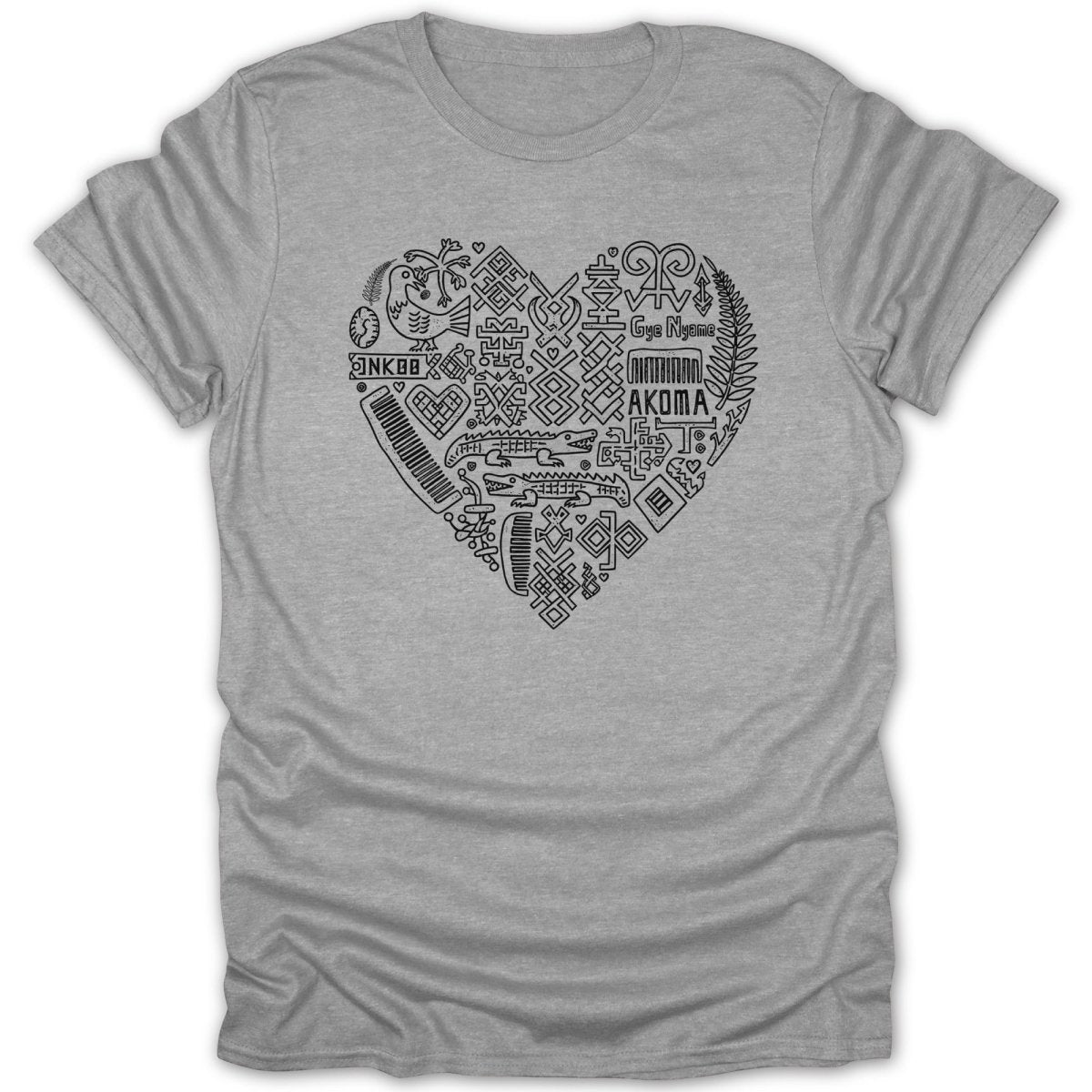 Adinkra Symbols Heart Tee - Zion Threadz