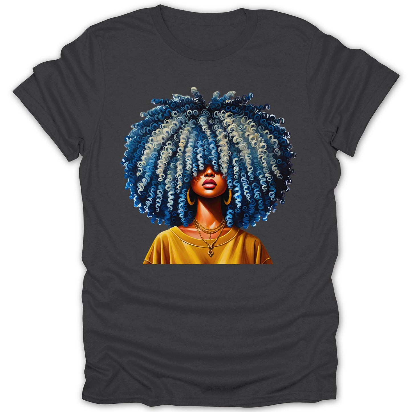 Vibrant Art of Curly Haired Woman Graphic product