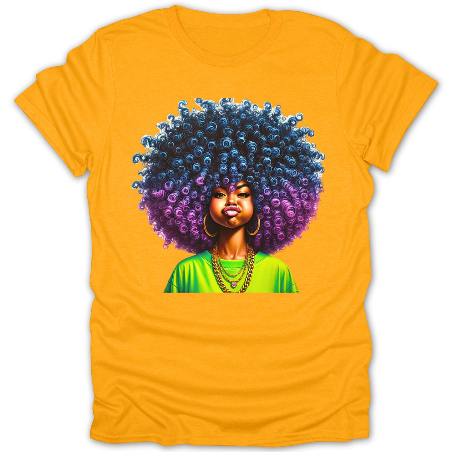 Vibrant Graphic Tee with Bold Afro Art Print product