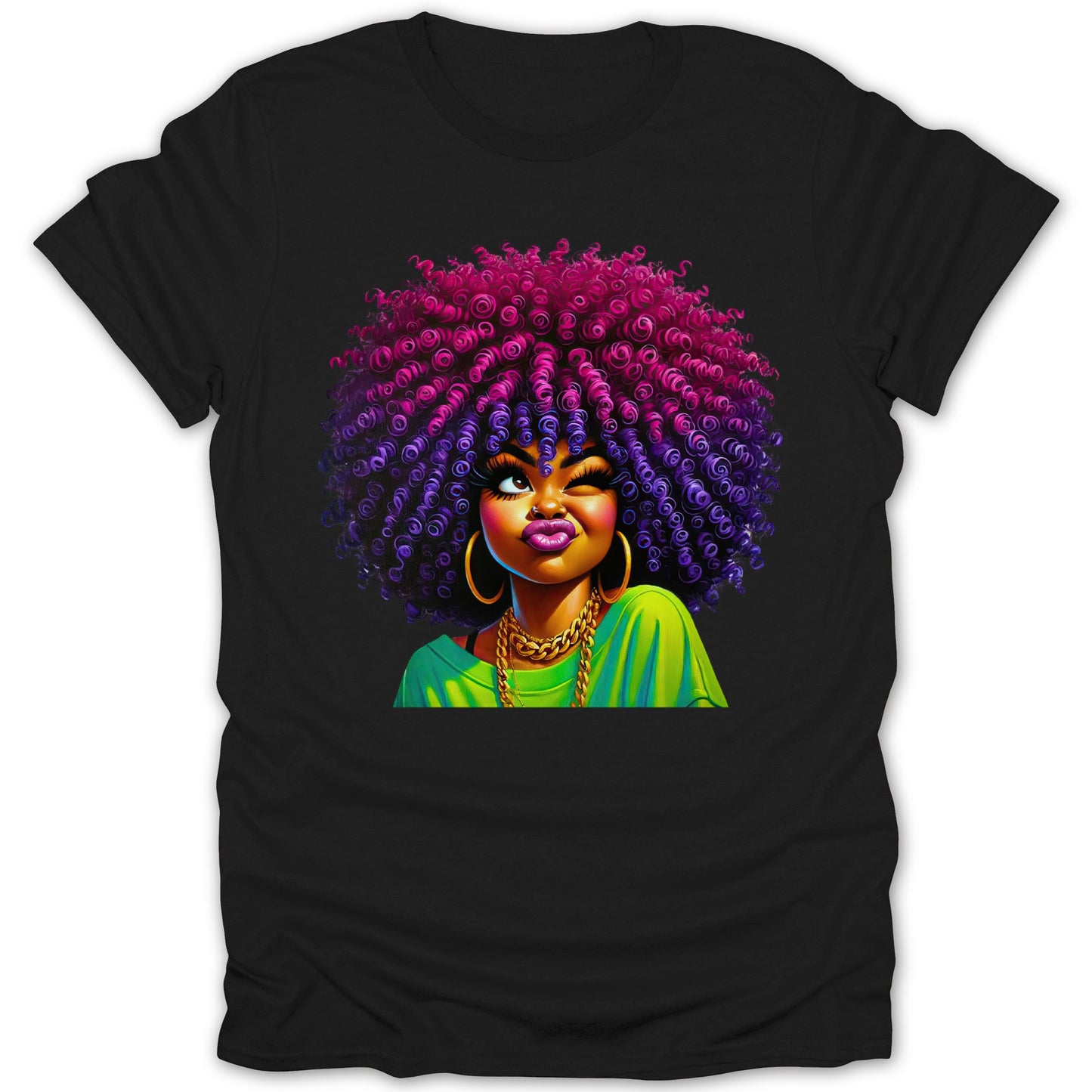 Bold and Colorful Afro Woman Graphic Tee product