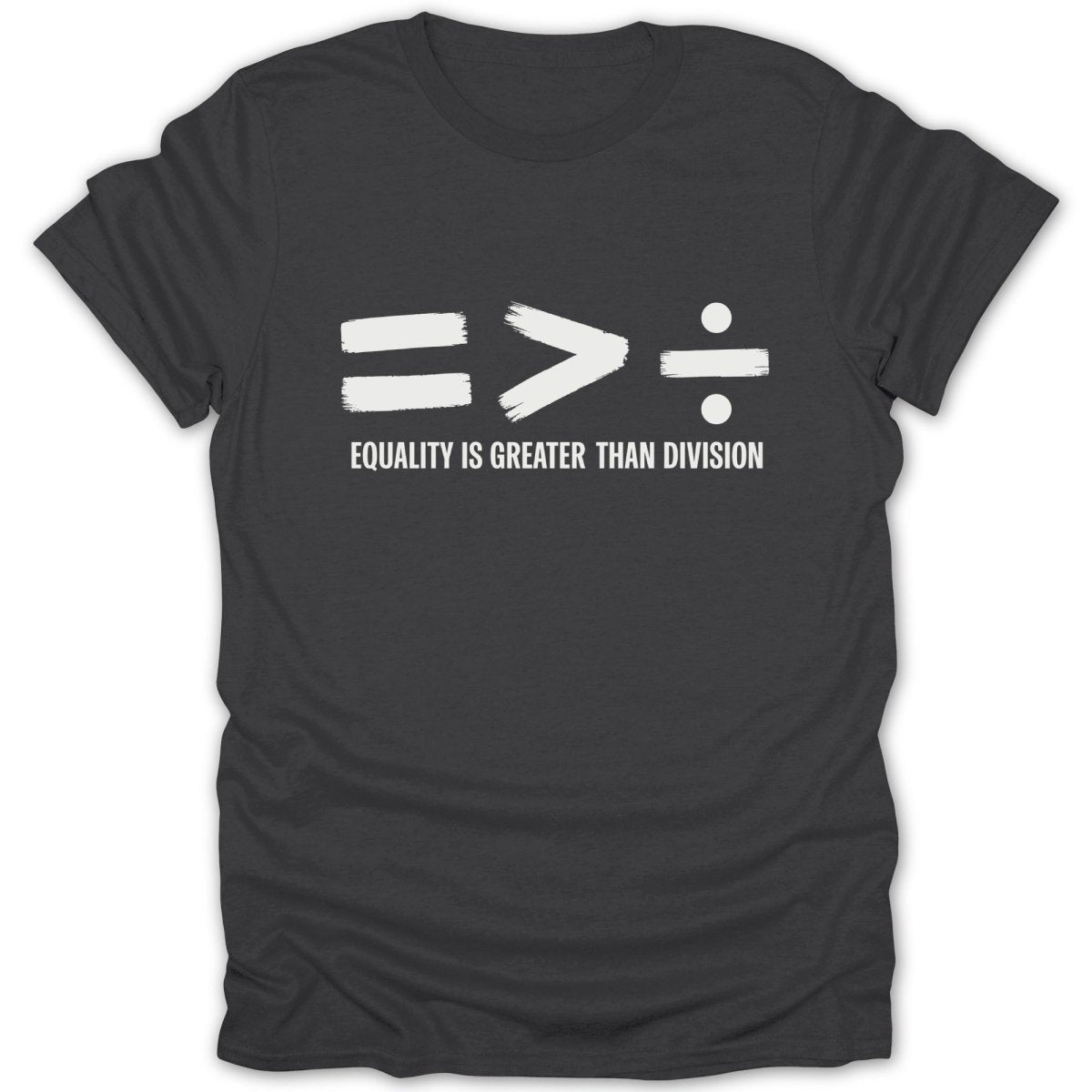 Equality Greater Than Division BW Tee - Zion Threadz