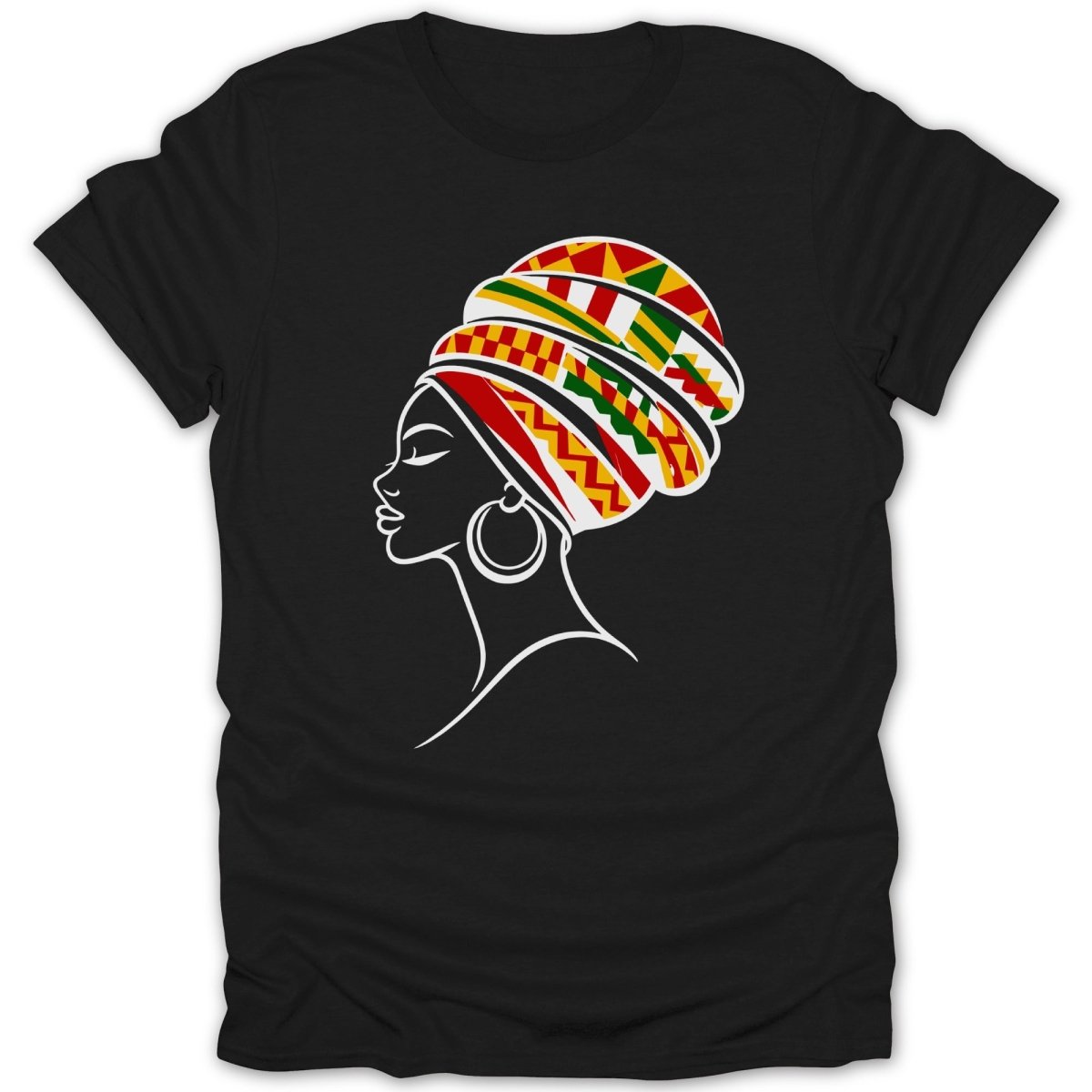 African Queen Vibrant Head Wrap Tee - Zion Threadz