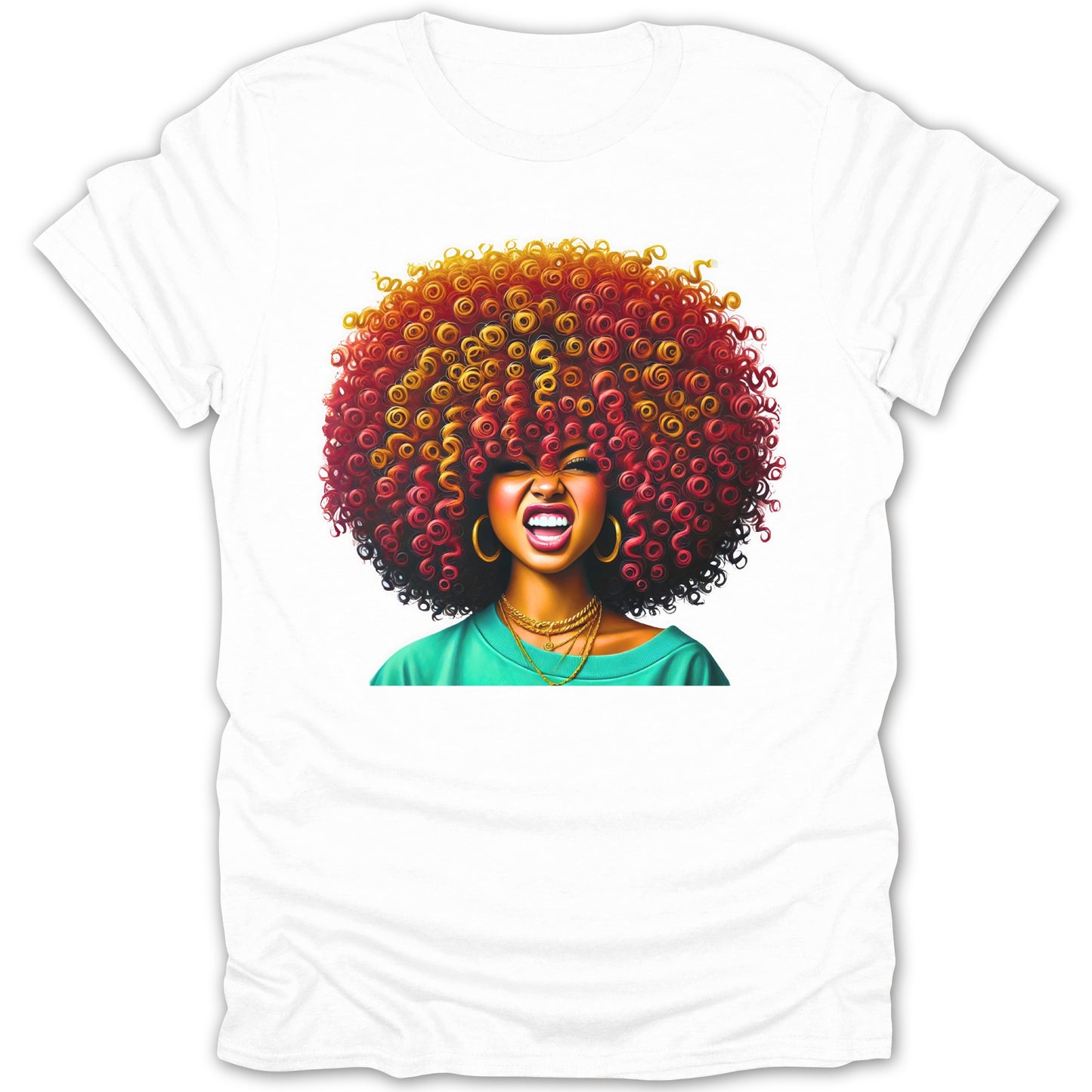 Colorful Afro Hair Art Unique Graphic Tee product