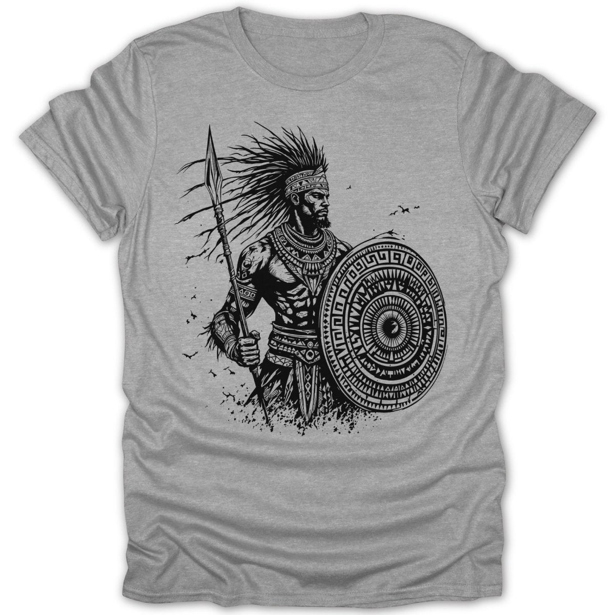 African Spear and Shield Pose Tee - Zion Threadz