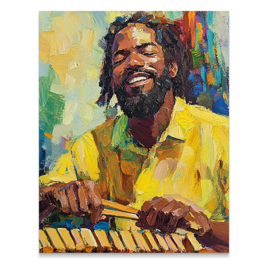 Pianist Man Playing Music Expressionism Style Poster