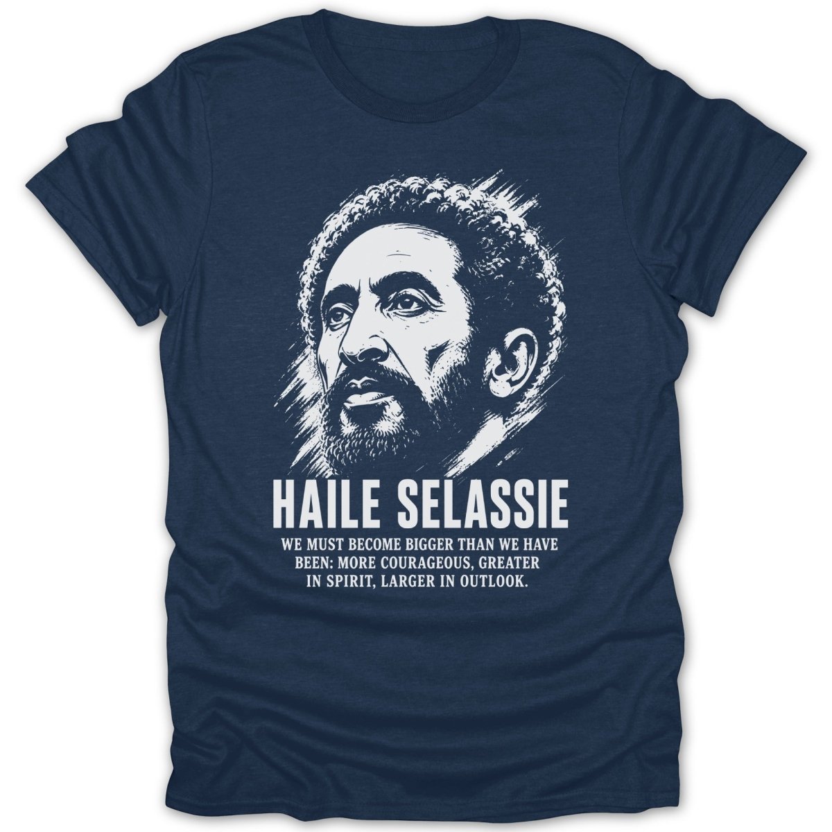 Haile Selassie Portrait Quote 2 Tee - Zion Threadz