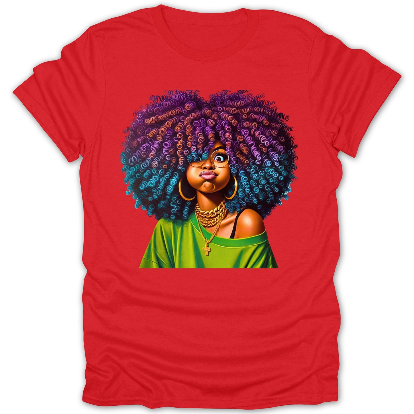 Colorful Afro Art Portrait Graphic Tee product