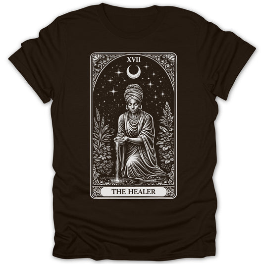 Mystical The Healer Tarot Card Design T-shirt