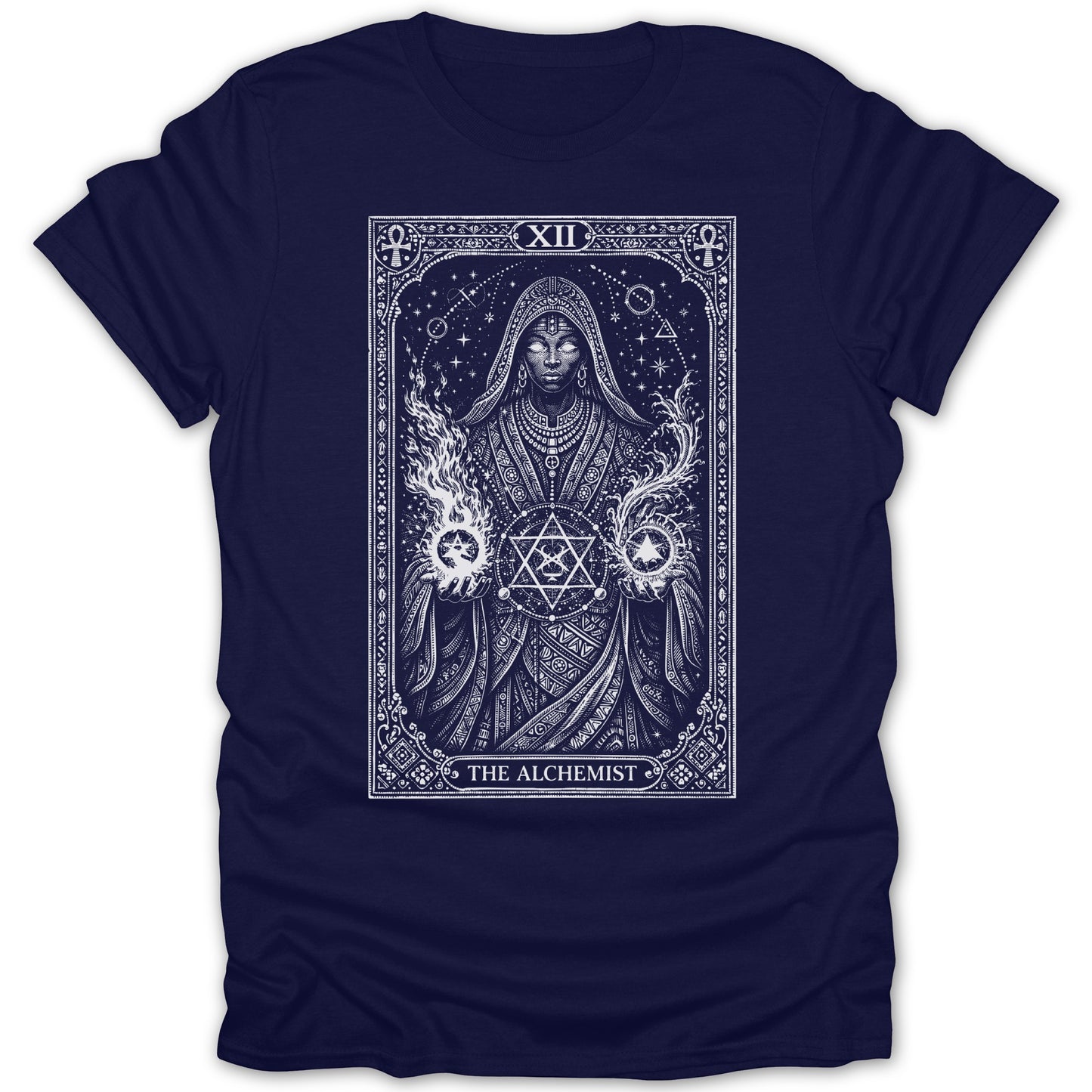 The Alchemist Tarot Card Mystical Alchemy Graphic T-shirt product type
Alchemist
Tarot Card
Alchemical Art
Mystical Design
Occult Apparel
Esoteric Shirt
Magic Theme
Sorcerer Tee
Witchcraft Style
Fantasy Art
Hooded Figure
Hexagram Symbol
Fire Element
Celestial Print
Tarot XII
Dark Aesthetic
Spiritual Gift
Alchemy Graphic
Graphic Tee
Unique Design